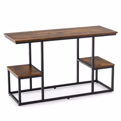 2-Tier Display Rack Rustic TV Console Table Industrial Sofa Table Rack