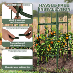 3 Pack Tomato Cage 153 cm Adjustable Tall Plant Support Trellis-Green