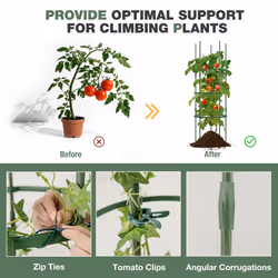 3 Pack Tomato Cage 153 cm Adjustable Tall Plant Support Trellis-Green