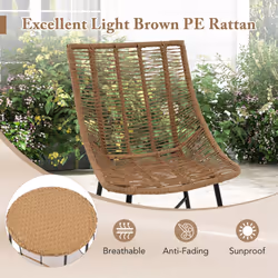 3 Pcs Outdoor Bistro Set with Pet House Metal Frame Patio Chairs w/ Coffee Table