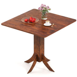 33" Wooden Kitchen Table Square Dining Table w/ Pedestal Base-Walnut