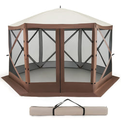 350 x 230 cm Pop-up Gazebo Tent Outdoor Canopy Sun Shelter-Coffee
