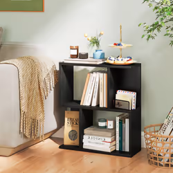 3-Tier Bookshelf Display Shelf Home Office Freestanding Side Table Black
