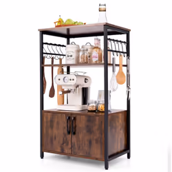 3-Tier Kitchen Bakers Rack with Cabinet