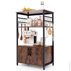 3-Tier Kitchen Bakers Rack with Cabinet