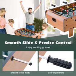 4 in 1 Combo Game Table Set Foosball Table w/ Billiards-Natural