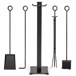 5 Pieces Fireplace Tools Set 81cm Modern Metal Fireside Accessories