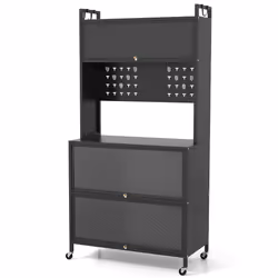 5 Tier Kitchen Bakers Rack Multifunctional Microwave Stand-Black