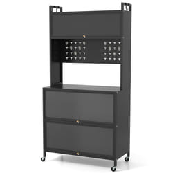 5 Tier Kitchen Bakers Rack Multifunctional Microwave Stand-Black