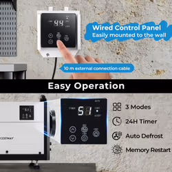 50L/Day Crawl Space Commercial Dehumidifier w/ 24H Timer-White