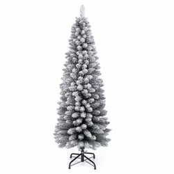 5ft Slim Artificial Christmas Tree Snow Flocked Seasonal Decoration Tree