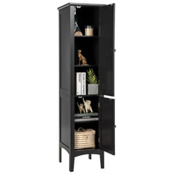 5-Tier Bathroom High Cabinet Tall Narrow Storage Cabinet Organizer