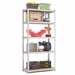5-Tier Metal Shelving Unit Garage Storage Utility Shelves-Silver