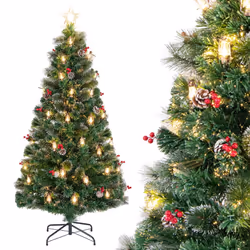 6 FT Pre-lit Christmas TreeÂ  Artificial Xmas Tree with 8 Lighting Modes