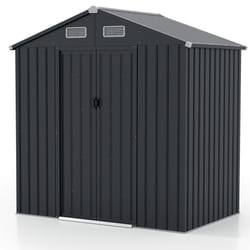 6 X 4 FT Galvanized Metal Garden Storage Shed All-Weather Utility Tool House