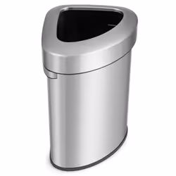60L Corner Trash Can Rubbish Bin Stainless Steel Stay Open Rubbish Can
