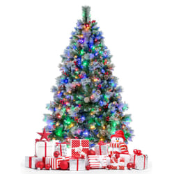6FT Pre-Lit Artificial Christmas Tree Hinged Xmas Tree w/ 350 LED Lights