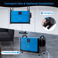 70L/Day Crawl Space Commercial Dehumidifier w/ 24H Timer-Blue