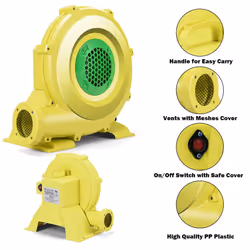 850W Bounce House Blower Portable Corded Inflatable Air Blower-Yellow