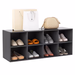8-Cube Shoe Bench Entryway Shoe Rack Cabinet 8 Cubbies Storage Shelf