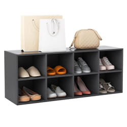 8-Cube Shoe Bench Entryway Shoe Rack Cabinet 8 Cubbies Storage Shelf