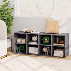 8-Cube Shoe Bench Entryway Shoe Rack Cabinet 8 Cubbies Storage Shelf