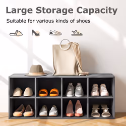 8-Cube Shoe Bench Entryway Shoe Rack Cabinet 8 Cubbies Storage Shelf