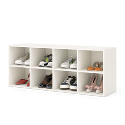 8-Cube Shoe Bench Entryway Shoe Rack Cabinet 8 Cubbies Storage Shelf