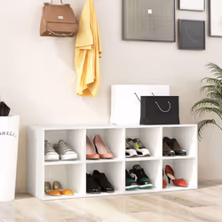 8-Cube Shoe Bench Entryway Shoe Rack Cabinet 8 Cubbies Storage Shelf