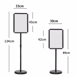 A3 Poster Frame Stand Presentation Stand with Adjustable Height-Black