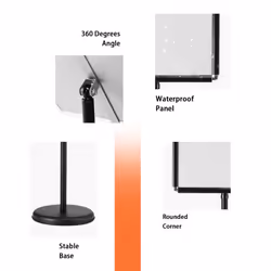 A3 Poster Frame Stand Presentation Stand with Adjustable Height-Black