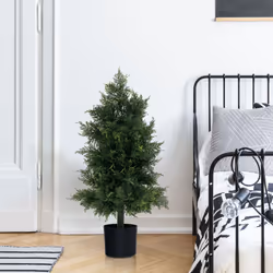 Artificial Cedar Topiary Tree Indoor Fake Pine Tree w/ Plastic Nursery Pot