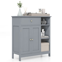 Bathroom Floor Cabinet Standing Kitchen Cupboard Storage Organizer-Grey