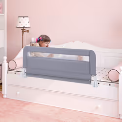 Bed Rail Guard for Toddlers 100CM Foldable Baby Bed Rail w/ Safety Strap