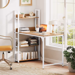 Computer Desk 120 CM Study Writing Desk with Charging Station-Natural