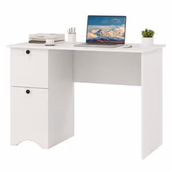Computer Desk Home Office Writing Desk Study Desk w/ 2 Drawers-White