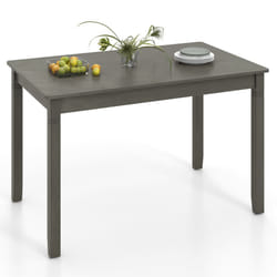 Wooden Dining Table for 4 People 122cm Rectangular Kitchen Table-Gray