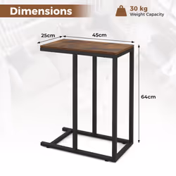 C-Shaped End Table for Couch and Bed 64 CM High Sofa Side Table