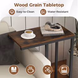 C-Shaped End Table for Couch and Bed 64 CM High Sofa Side Table