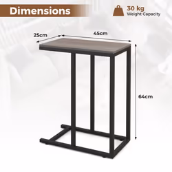 C-Shaped End Table for Couch and Bed 64 CM High Sofa Side Table
