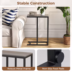 C-Shaped End Table for Couch and Bed 64 CM High Sofa Side Table