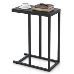 C-Shaped End Table for Couch and Bed 64 CM High Sofa Side Table-Black