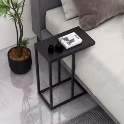 C-Shaped End Table for Couch and Bed 64 CM High Sofa Side Table-Black