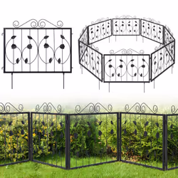 Decorative Garden Fence 8 Pack 464 x 58cm Animal Barrier Border for Dog Rabbit