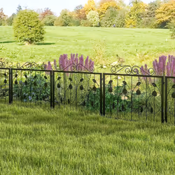 Decorative Garden Fence 8 Pack 464 x 58cm Animal Barrier Border for Dog Rabbit