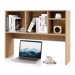 Desktop Bookshelf Tabletop Display Rack Storage Organizer w/ 4 Cubbies