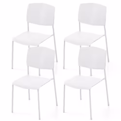 Dining Chair Set of 4 Armless Side Chairs Stackable Kitchen Chairs