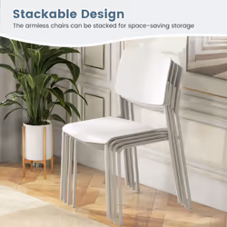 Dining Chair Set of 4 Armless Side Chairs Stackable Kitchen Chairs