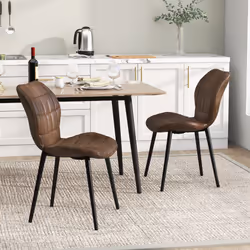 Dining Chairs Set of 2 Kitchen Chairs w/ Padded Back Armless Side Chairs
