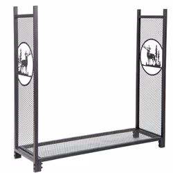 Firewood Rack Stand Heavy-Duty Log Rack Holder Mesh Sides Fireplace Wood Storage